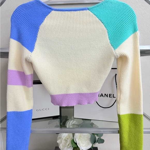 Le Lis Pastel Stripe Ribbed Crop Top - Mint, Blue, Lavender, Cream, Olive - Picture 3 of 4
